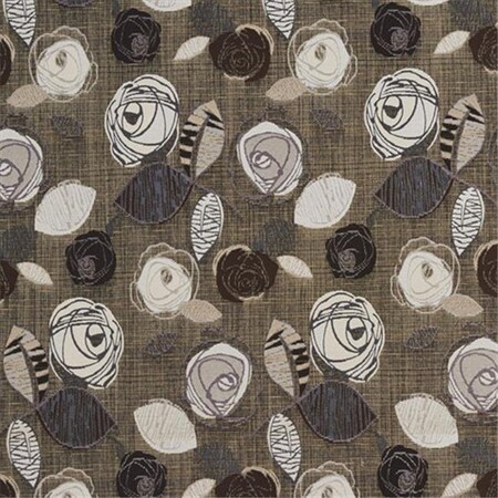Designer Fabrics Designer Fabrics A380 54 in. Wide Brown Silver And Ivory Leaves And Roses Tweed Textured Metallic Upholstery Fabric A380